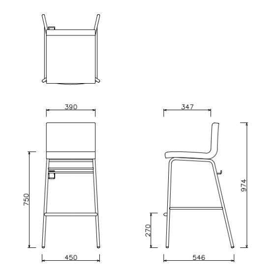 PARFAIT COUNTER CHAIRFULL-CUSHION
