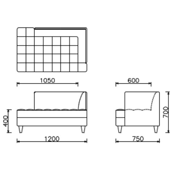 BERG R-ARM SOFA2.0P