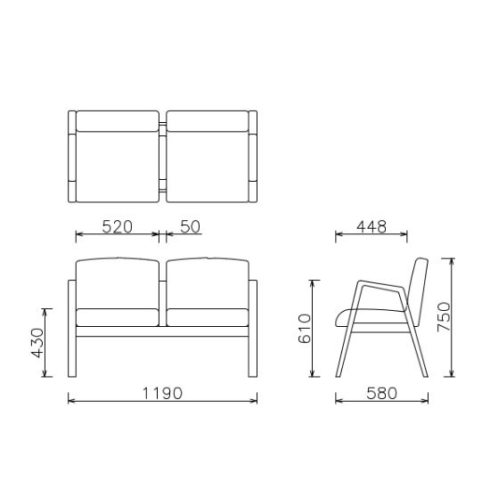 CROLNU HIGHTBACK SOFA 2.0P A-ARM