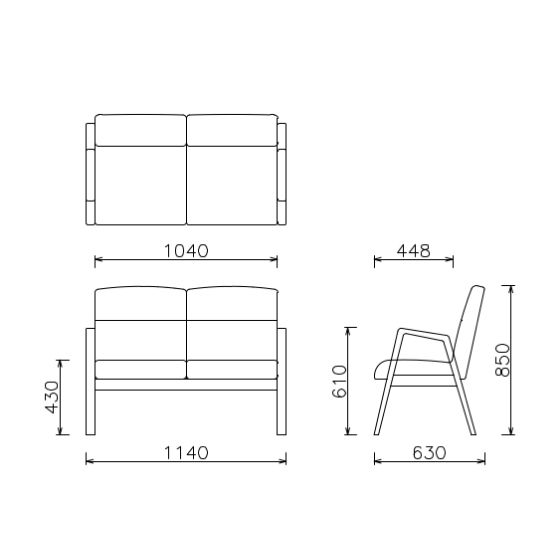 CROLNU HIGHBACK SOFA 2.0P