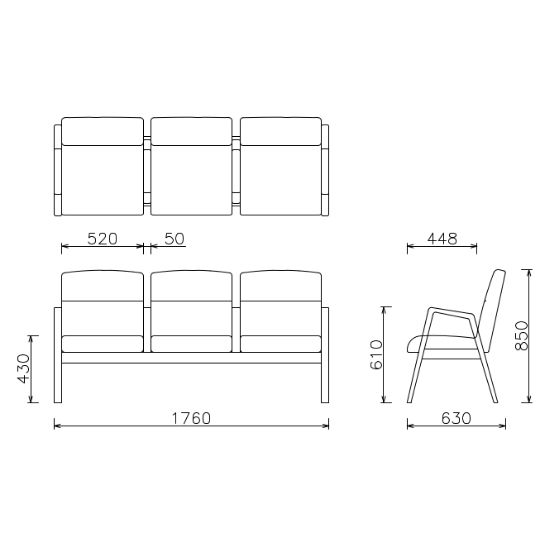 CROLNU HIGHBACK SOFA 3.0 A-ARM